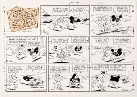 John Dirks The Captain and the Kids Sunday Comic Strips Group of 50 Original Art (United Features Syndicate, -
