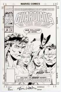 Kevin West and Steve Montano Guardians of the Galaxy #34 Cover Original Art (Marvel, 1993)....