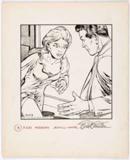 Edd Cartier "The Case of the Modern Jekyll-Hyde" Story Page 109 Illustration Original Art (King Features Syndicate, 1948)....