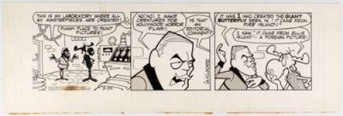 Al Kilgore Bullwinkle Daily Comic Strip Original Art dated 3-29-63 (McClure Newspaper Syndicate, 1963). This - | Heritage