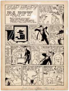 Gill Fox Crack Comics #5 Complete 1-Page Story "Slap Happy Pappy" Original Art Group (Quality Comics, 1940)....