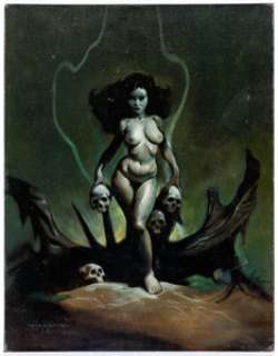  - Mike Hoffman - Nude Female with Skulls Painting Original Art (2000)....