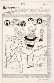 Dan DeCarlo and Rudy Lapick Archie’s Girls Betty and Veronica #109 Betty’s Christmas Pin-Up Original Art (Archie, ... | Heritage