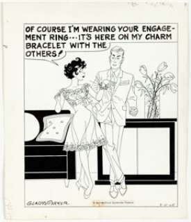  - Gladys Parker Mopsy Daily Single Panel Gag Strip Original Art dated 3-5-65 (Bell-McClure Syndicate, 1965).... (Total: 3 Original Art)