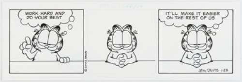 Jim Davis Garfield Daily Comic Strip Original Art dated 1-28-2002 (Paws/Universal Press Syndicate, 2002).... | Heritage