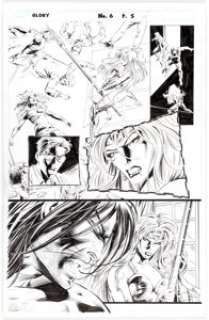 Mike Deodato Jr., Carlos Mota, and Emir Ribeiro Glory #6 Story Page 5 Original Art (Image, 1995)....