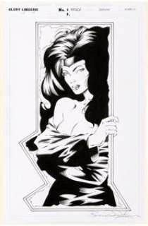 Brian Denham and Marlo Alquiza Glory & Friends Lingerie Special #1 Pin-Up Original Art (Image, 1995)....