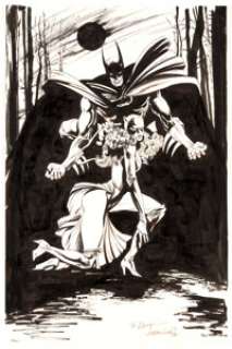 Jackson "Butch" Guice - Batman and Catwoman Original Art (1986). The Bat and The Cat share a nocturnal - | Heritage