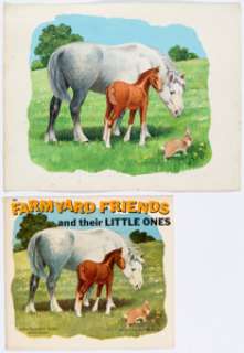 Farmyard Friends and their Little Ones Complete Book Original Art Group of 22 (Samuel Lowe/John Martin’s House, - | Heritage