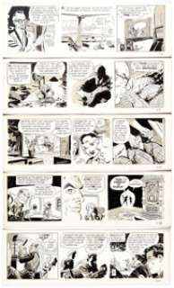 Bob Lubbers (as Bob Lewis) Secret Agent X-9and Robin Malone Daily Comic Strip Original Art Group of 10 Consecutive - | Heritage