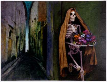 Carl Lundgren "Flower Girl" Painting Original Art (2000). A haunting image with the title "Flower - | Heritage