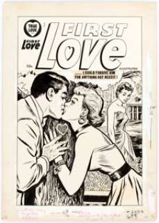 Simon and Kirby Studio Hi-School Romance  #75 Cover Original Art (Harvey, 1958). A perfect romance comic cover, - | Heritage