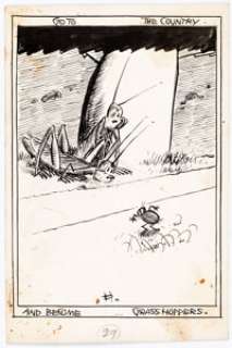 George Herriman archy does his part Interior Illustration Original Art (Doubleday Publ., 1935).... | Heritage