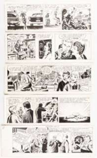 William Overgard - Steve Roper Daily Comic Strip Original Art Group of 9 (Publishers Syndicate, 1954-58).