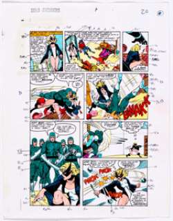 Solo Avengers: Hawkeye and Mockingbird - #1 Story Page 20 Color Guide (Marvel, 1987).