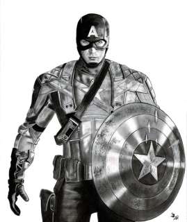 Diego Septiembre | Original Charcoal And Graphite Drawing  - Captain America | Catawiki