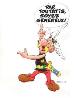Uderzo | Astérix Grand dessin couleur représentant Astérix le gaulois en | Kahn et Associés