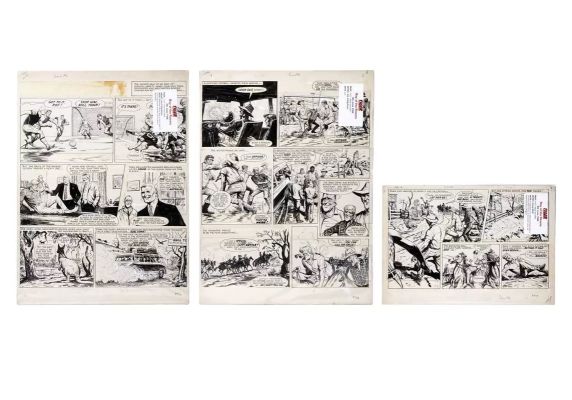 Lot 229 - Three original artwork strips for Tiger’s ’Roy Of The Rovers’ | misc / divers