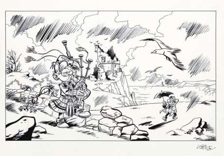 Krings | La Ribambelle, illustration à l’encre de Chine… | AZ auction