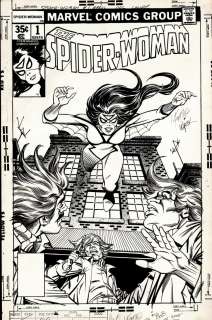 Bob Wiacek, Carmine Infantino - Spider-Woman #1 Unpublished Cover (Great First Issue Scene!) 1978