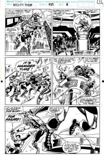 Ron Frenz Al Milgrom - Thor #435 P 11 (Thor, Balder, And Sif Battling!) 1991