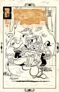 George Wildman - Popeye #100 Large Art Cover (Large Art Charlton Silver Age Cover!) 1969