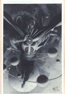 Eddy Newell - Doctor strange b&w painted commission - 2010 signed art by?