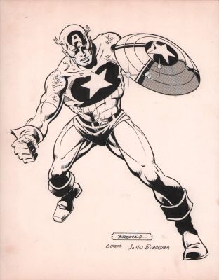 Brett Breeding | Captain America Ink Art - Over John Buscema Pencils? - Need Info | Anthony’s Comic Book Art