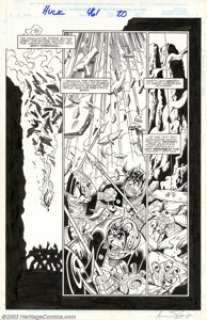 David Brewer and Andrew Pepoy - Original Art for Hulk #461, page 20 (Marvel, 1998). Outstanding action page as the - | Heritage
