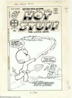 Warren Kremer - Original Cover Art for Hot Stuff #138 (Harvey, 197). He’s the hottest devil in town, and who are - | Heritage