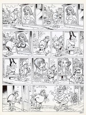 Gürsel | Lot 87 - Planche-gag n°111 à l’encre de Chine et rehauts… | AZ auction