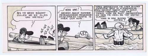 Sleen, Marc | originele tekening  - Het knalgele koffertje  - strook 163  - (1959) | Catawiki