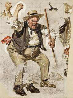 JOSEPH CHRISTIAN LEYENDECKER (1874-1951) Shoo Chickens! | Swann Galleries