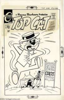 Ray Dirgo - Original Cover Art for Top Cat #3 (Charlton, 1971).. Top Cat has adopted an entire flea circus. This - | Heritage