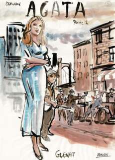 Olivier Berlion - lot 255 - Agata, projet de couverture original Ã  l‘aquarelle pour le tome 1 paru chez Glénat en 2018. Dimensio…