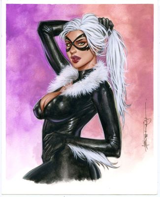 Alex Miranda - SEXY BLACK CAT RM#013 ORIGINAL ARTWORK by ALEX MIRANDA