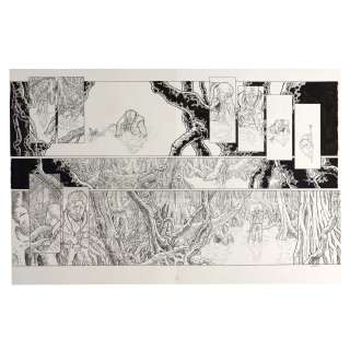 THOMAS LEGRAIN (NÉ EN 1981) - Lot #157 - Latah. Double-planche 92-93. Editions Lombard 2023 Encre de Chine et marqueur, signé 49 x 75 cm