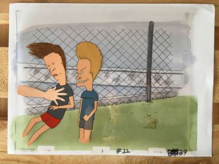 Bavis and Butt-head - animation art set (two cels + printed background) | Catawiki