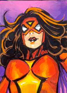 Jason Crager | Spider-Woman Sketch Card - Spider-Man Art Drop Jessica Drew | TDArt