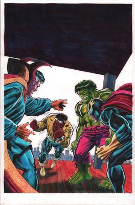 Ron Wilson | Defenders #17 Color Cover Re-Creation - Signed - 2019 | Anthony’s Comic Book Art