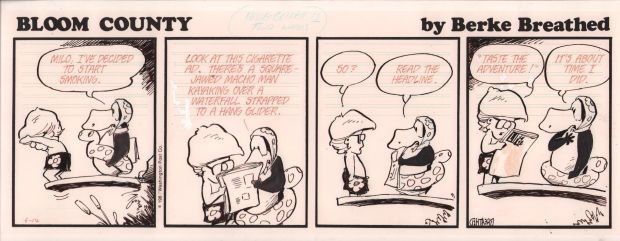 Berkeley Breathed - Bloom County Daily Strip 6/14/88 - Smoking Advertisement Gag