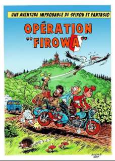 Sipp André - planche originale en couleur -Hommage Ã  Spirou, Fantasio et le Marsupilami