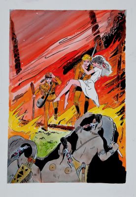 Frank Thorne | Star Spangled Comics #117 Cover Recreation (2011) | Romitaman