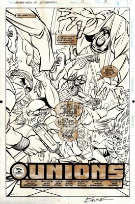 Alex Saviuk, Rob Stull | Adventures of Spider-Man #11 P 1 Splash (Awesome Spider-Man Image As He Battles Thugs During a Bank Robbery!) 1996 | Romitaman