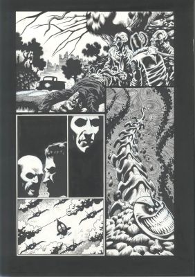 Jason Moore Kyle Hotz | Outstanding Hotz Evil Ernie Page - Zombies Chow Down - Spinal Column Monster Issue Evil Ernie: Destroyer # 9 Page 7 | Koch Comic Art