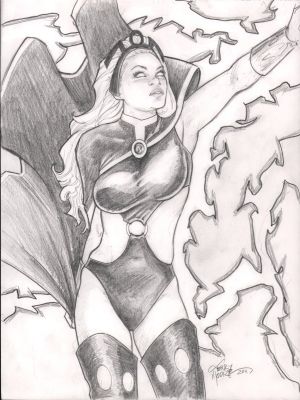 Terry Moore | Storm Rendered Pencil Commission - Signed - 2011 | Anthony’s Comic Book Art