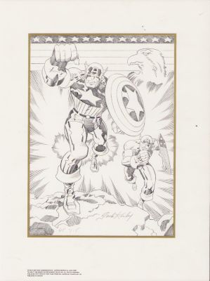 Jack Kirby | Captain America By Jack Kirby 1990 - Need Info - Signed | Anthony’s Comic Book Art