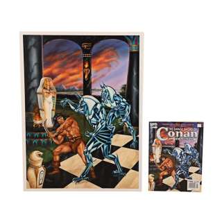 Savage Sword of Conan No. 216 Original Hand-Painted Cover Artwork by Toni Taylor and Comic Book / SAVAGE SWORD OF CONAN (1974-1995) | Propstore