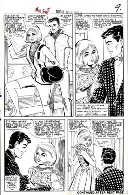 Bill Everett, Stan Goldberg - Modeling with Millie #41 P 7 (Great 4 Panel Large Art Page with Bill Everett Inks!) 1965
