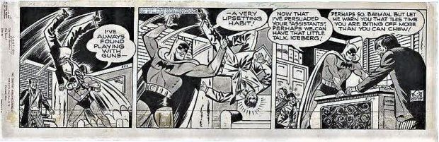 Bob Kane | Kane, Bob / Charles Paris - Batman Daily 8/29 1946, All Batman, Vs Iceberg, Michael Uslan Collection | Cool Lines Art
